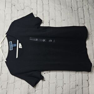 Karen Scott Stretch Black Crew Neck Short Sleeve Shirt Size Medium NWT
